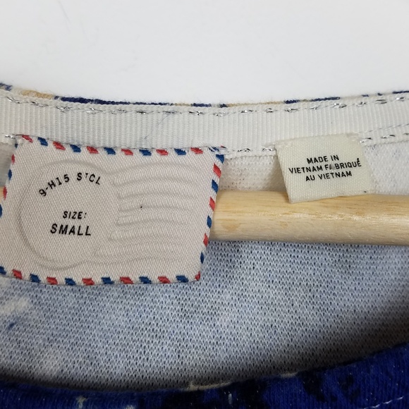 Anthropologie big striped color splashed top - Picture 5 of 6